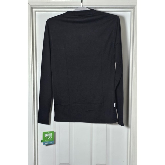 Minus 33 Men's Crew Merino Wool Long Sleeve T Shirt Small Black Lightweight - Picture 2 of 6
